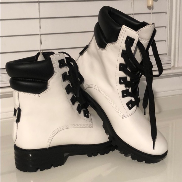 kendall and kylie white combat boots